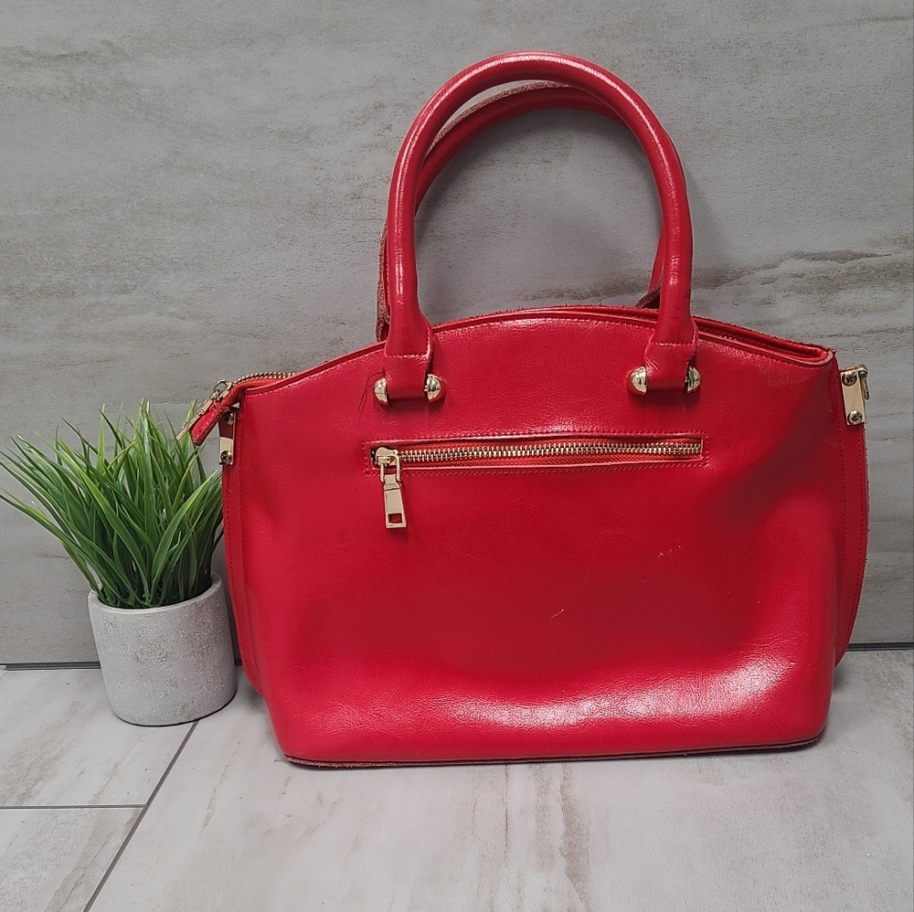 Red Leather Handbag - Picture 2 of 4